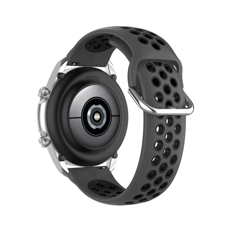 R850 20mm Bi-color Silicone Watch Band for Samsung Galaxy Watch3 41mm - Black