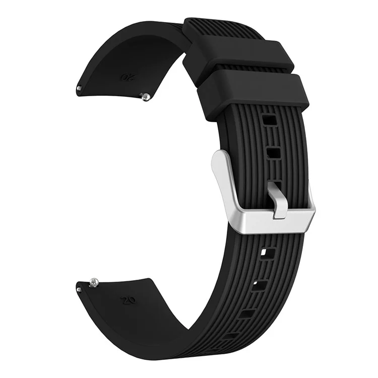 Banda de Reloj Inteligente de Silicona Rayada Para Samsung Galaxy Watch3 41 mm - Negro