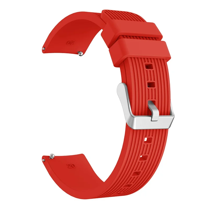Pinstriped Silicone Smart Watch Band for Samsung Galaxy Watch3 41mm - Red