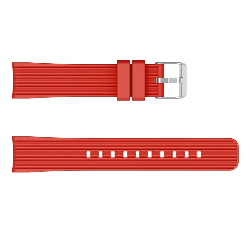 Pinstriped Silicone Smart Watch Band for Samsung Galaxy Watch3 41mm - Red