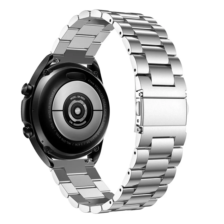 Para Samsung Galaxy Watch3 45mm Acero Inoxidable Smart Watch Band Reemplazo de Correa con Hebilla Plegable - Plata