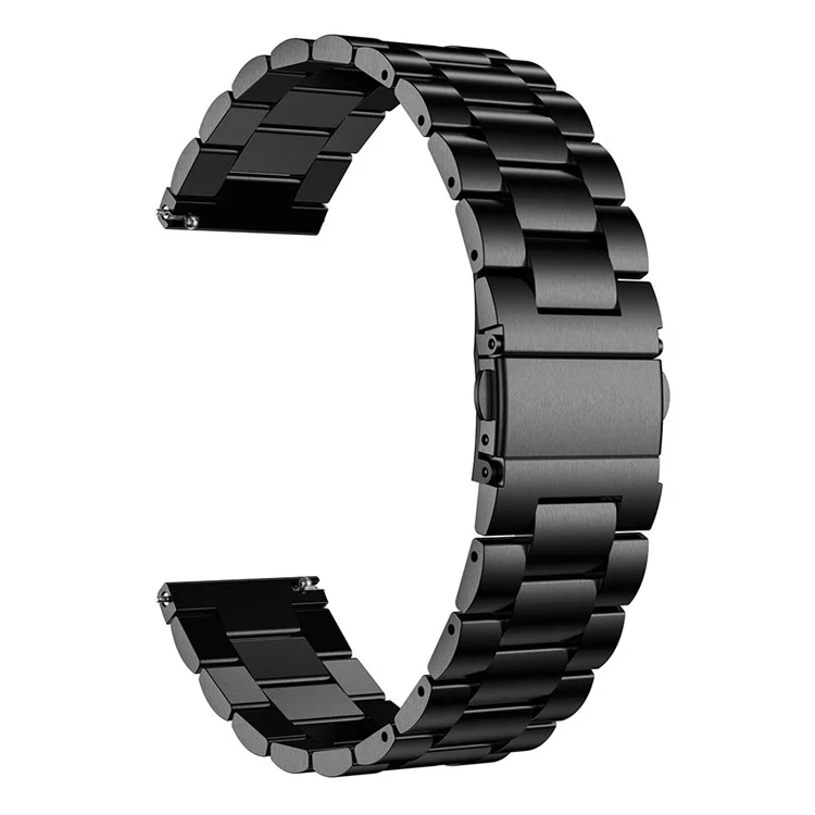 Para Samsung Galaxy Watch3 41mm Acero Inoxidable Smartwatch Banda Reemplazo de Correa de Tres Cuentas - Negro