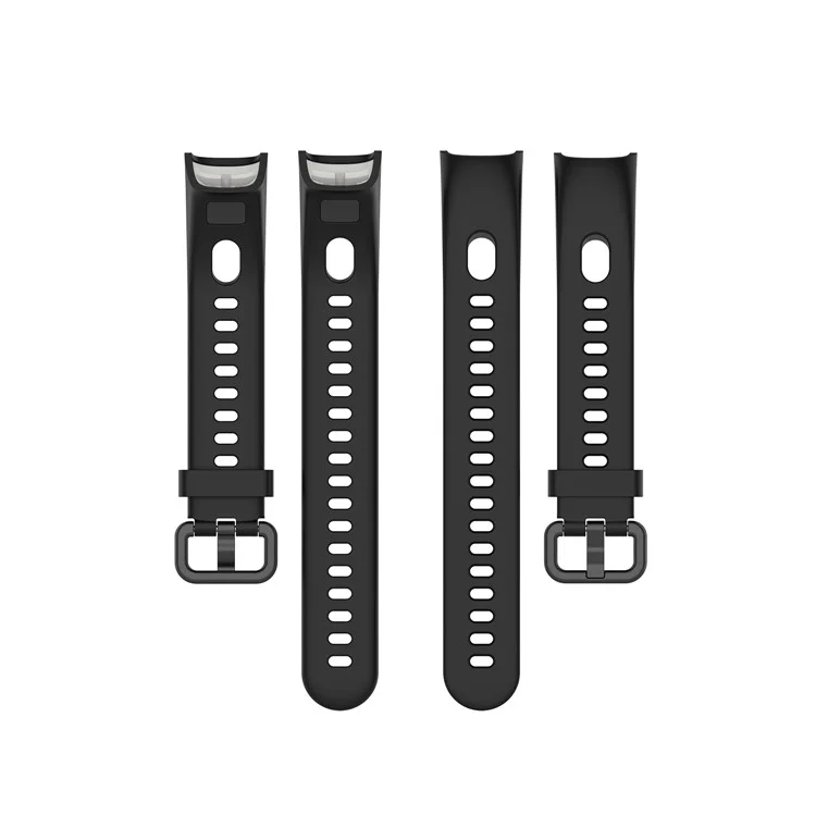 Silicone Smart Watch Strap with Metal Buckle for Huawei Honor 5i/Huawei Watch Band 4 - Black