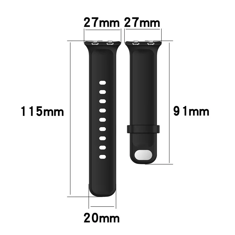 Smart Watch Replacement Silicone Watchband for Oppo Watch 41mm - Black