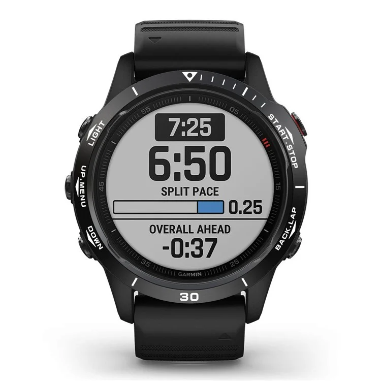 Indexring Edelstahl Uhr Watch Lünette Ring (stil B) Für Garmin Fenix ​​6x / 6x Pro - Schwarz