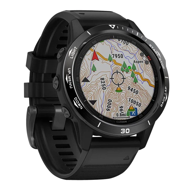 Anillo Índice Anillo de Bisel de Acero Inoxidable (estilo B) Para Garmin Fenix ​​6x / 6x Pro - Negro