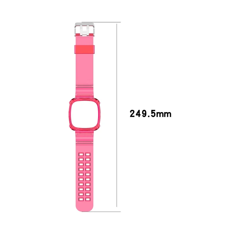 22.5mm Transparent Silicone Smart Watch Strap Universal for Fitbit Versa 3/Sense - Transparent Black