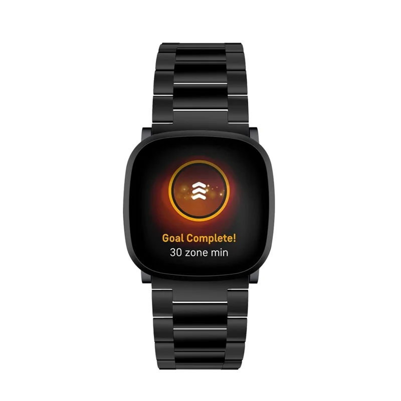 For Fitbit Versa 3/Fitbit Sense 22.5mm Stainless Steel Watch Band Replacement Wrist Strap - Black