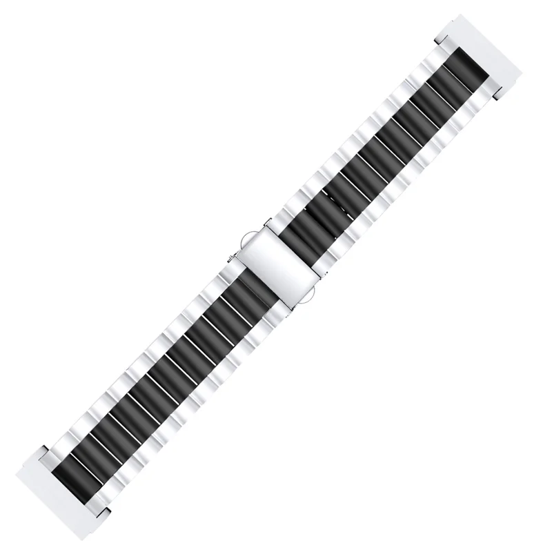 22.5mm Stainless Steel Watch Band for Fitbit Versa 3/Fitbit Sense - Silver/Black/Silver