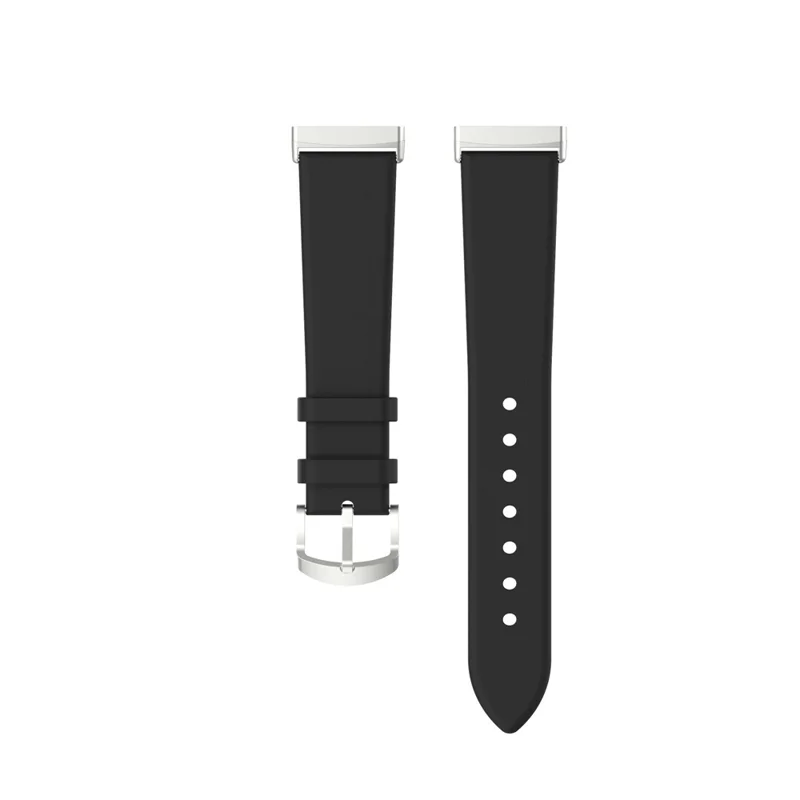 22.5mm Leather Watch Band Strap for Fitbit Versa 3 / Sense - Black