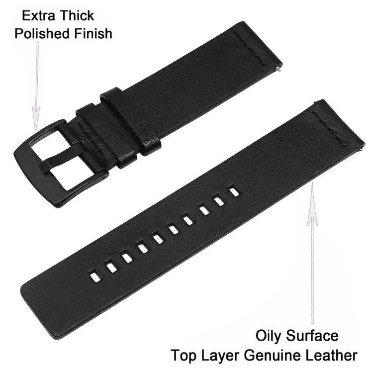 Замена ремешка для часов Sony Smartwatch 2 SW2/Suunto Traverse/Seiko SUN059 и др. из натуральной кожи, 24мм - черный
