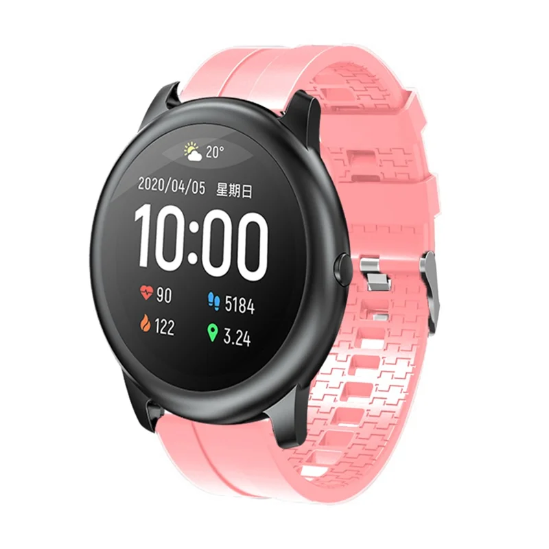 Fashion Silicone Watch Strap 22mm for Xiaomi Haylou Solar Smart Watch - Pink