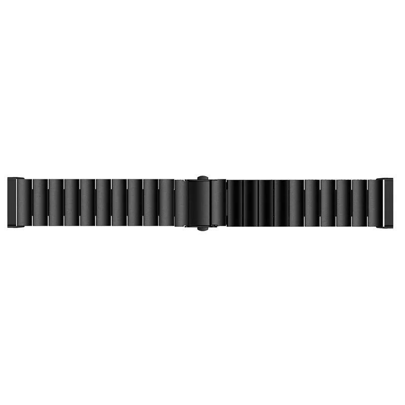 Single Row Stainless Steel Smart Watch Band Replacement for Fitbit Versa 3 - Black