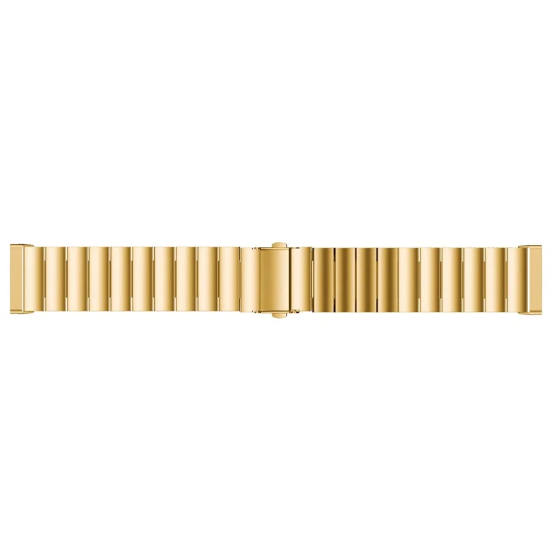 Single Row Stainless Steel Smart Watch Band Replacement for Fitbit Versa 3 - Gold