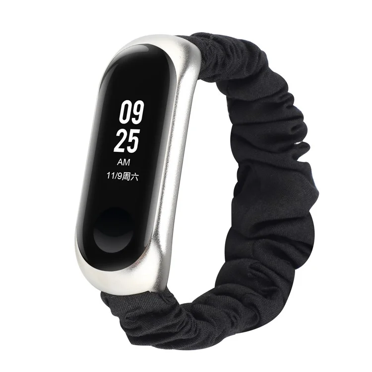 Floral Cloth Style Smart Watch Band for Xiaomi Mi Band 5 - Black