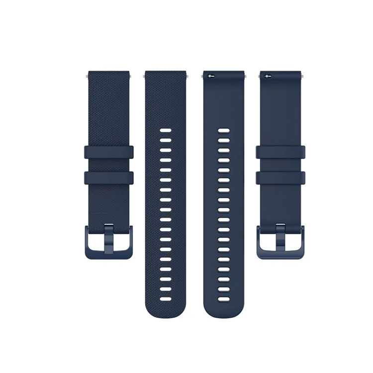 Grid Texture Silicone Replace Watch Band 22mm for Garmin Forerunner 745 - Navy Blue