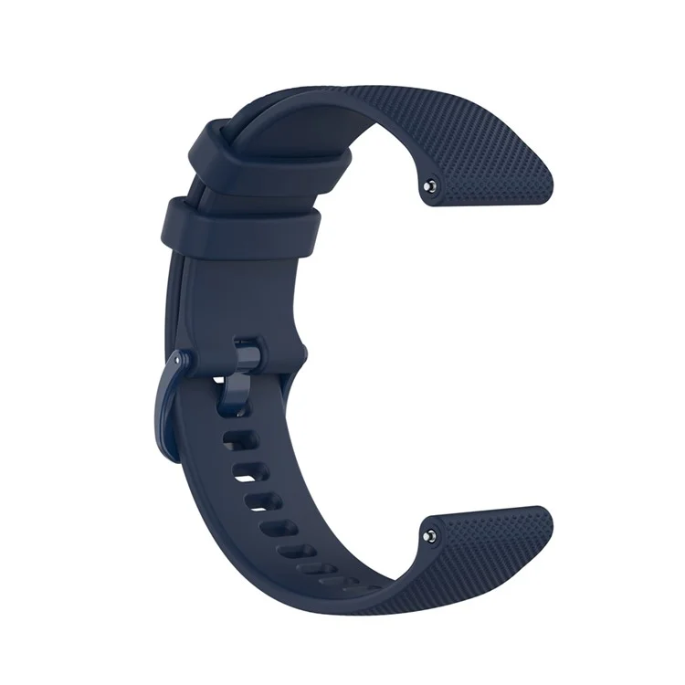 Grid Texture Silicone Replace Watch Band 22mm for Garmin Forerunner 745 - Navy Blue