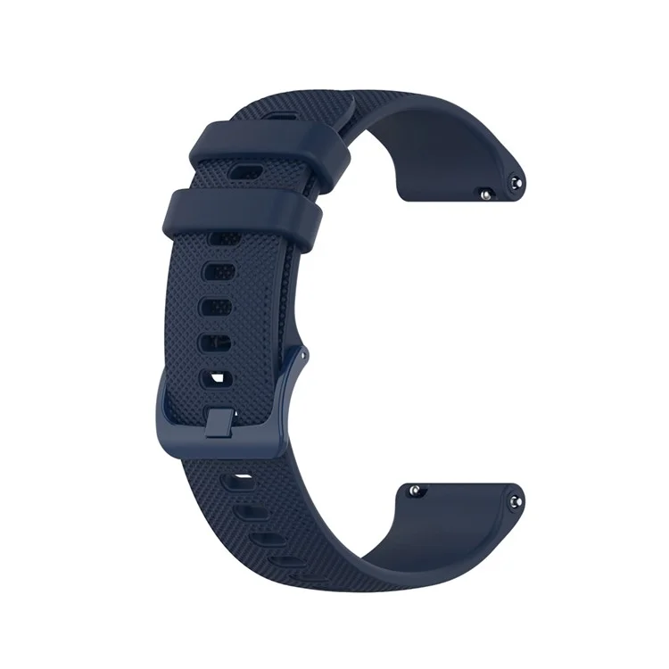 Grid Texture Silicone Replace Watch Band 22mm for Garmin Forerunner 745 - Navy Blue
