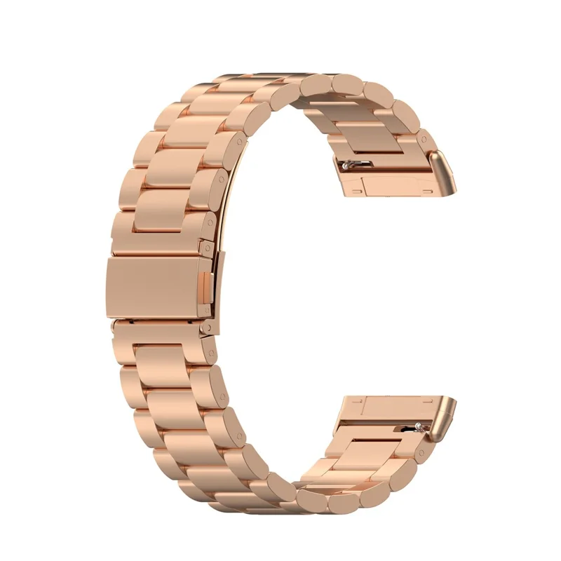 Edelstahl-Dreifach-Schnallenkette für Fitbit Versa 3/Sense, Ersatzarmband - Roségold