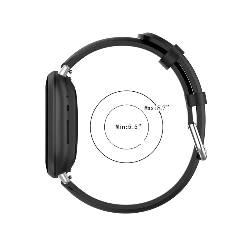 Cinturino per smartwatch in pelle genuina per Fitbit Versa 3/Sense - Nero