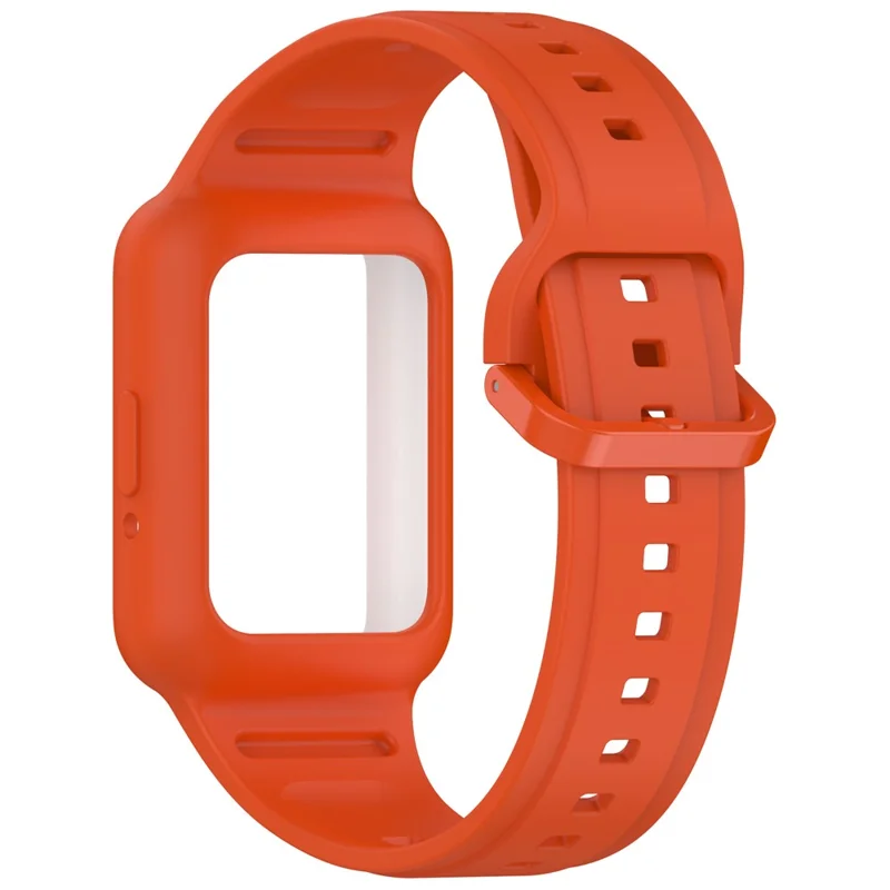 For Samsung Galaxy Fit3 (SM-R390) Watch Strap Integrate Silicone Watch Band with Case - Orange