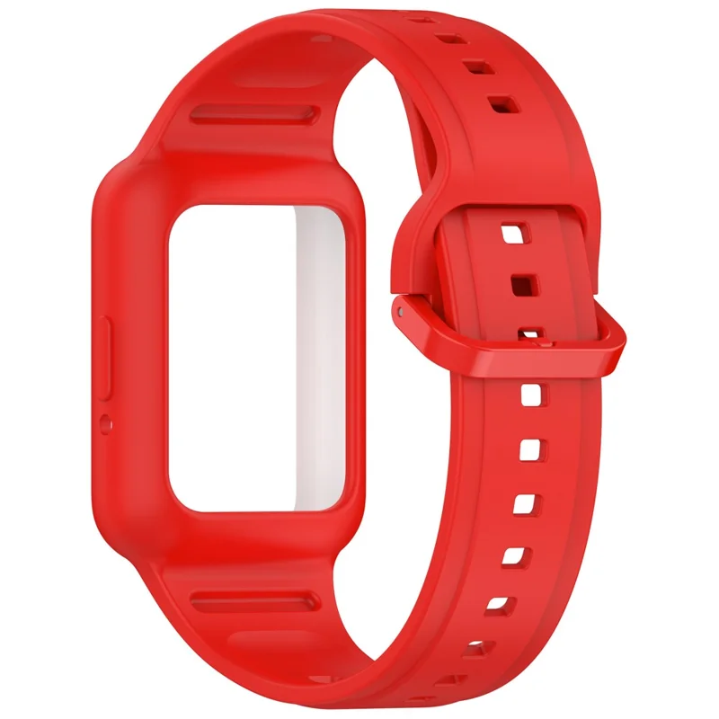 For Samsung Galaxy Fit3 (SM-R390) Watch Strap Integrate Silicone Watch Band with Case - Red