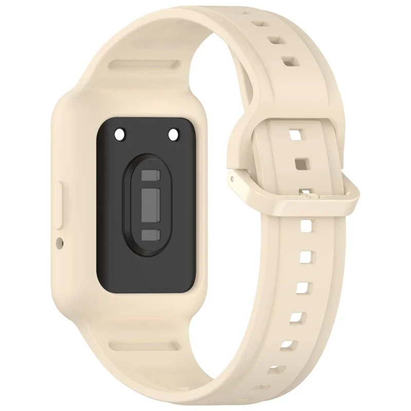 For Samsung Galaxy Fit3 (SM-R390) Watch Strap Integrate Silicone Watch Band with Case - Apricot