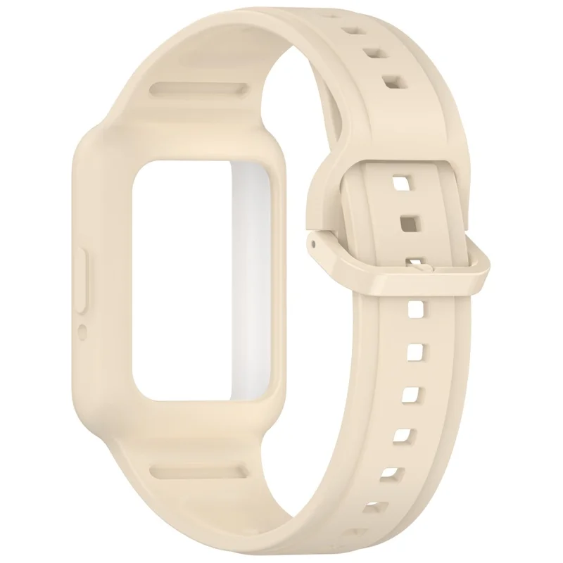 For Samsung Galaxy Fit3 (SM-R390) Watch Strap Integrate Silicone Watch Band with Case - Apricot