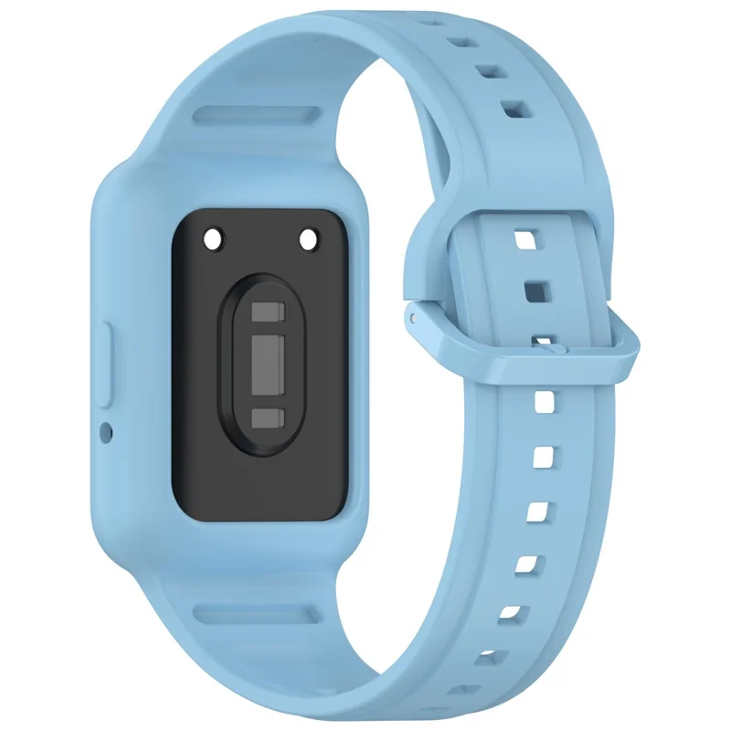 For Samsung Galaxy Fit3 (SM-R390) Watch Strap Integrate Silicone Watch Band with Case - Sky Blue