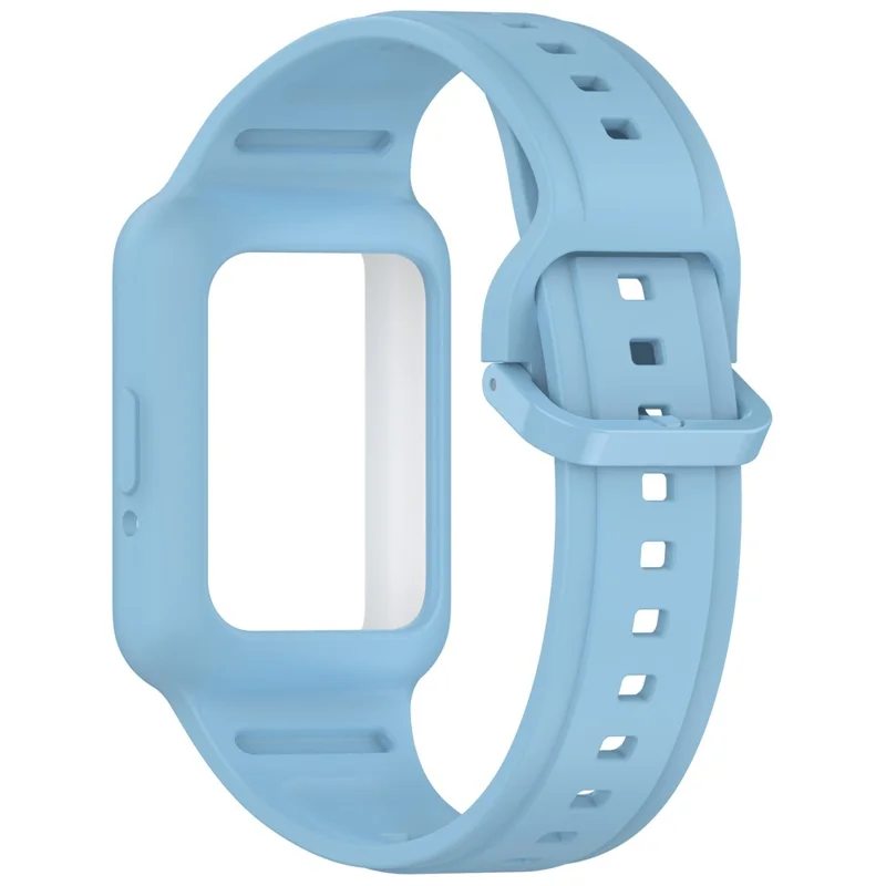 For Samsung Galaxy Fit3 (SM-R390) Watch Strap Integrate Silicone Watch Band with Case - Sky Blue