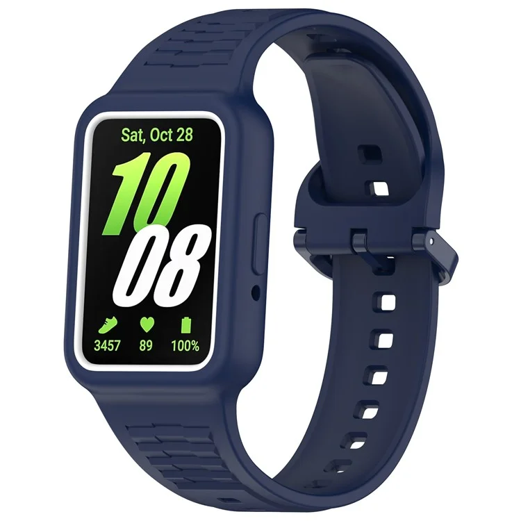 Pour Samsung Galaxy Fit3 (SM-R390) Bracelet de montre Intégrer Bracelet de montre en silicone avec Boîtier - Bleu Nuit