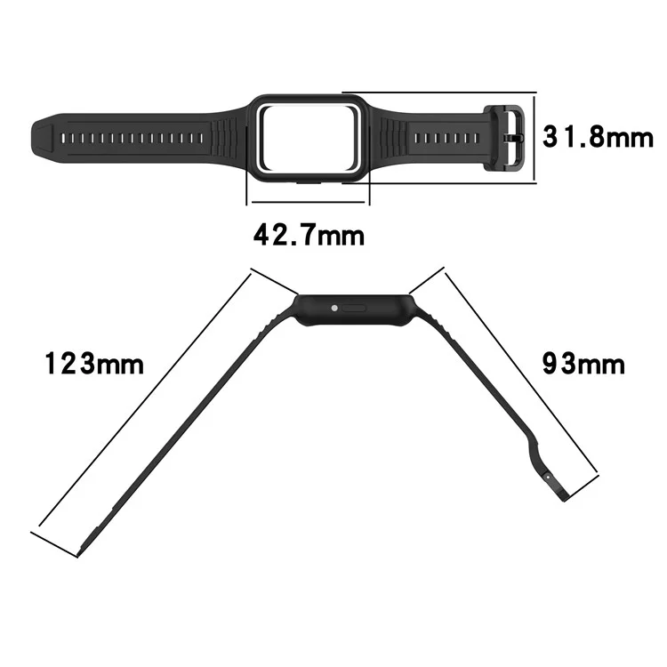 Pour Samsung Galaxy Fit3 (SM-R390) Bracelet de montre Intégrer Bracelet de montre en silicone avec Boîtier - Bleu Nuit