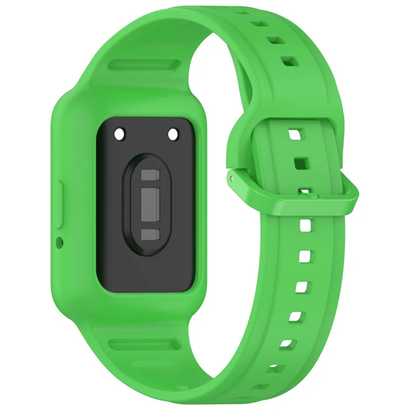 For Samsung Galaxy Fit3 (SM-R390) Watch Strap Integrate Silicone Watch Band with Case - Fluorescent Green