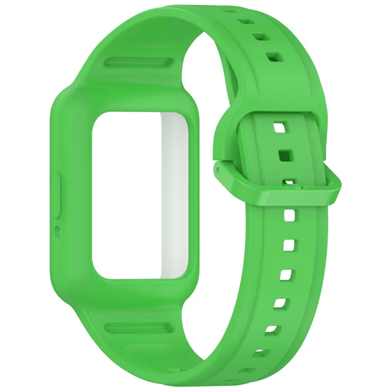 For Samsung Galaxy Fit3 (SM-R390) Watch Strap Integrate Silicone Watch Band with Case - Fluorescent Green