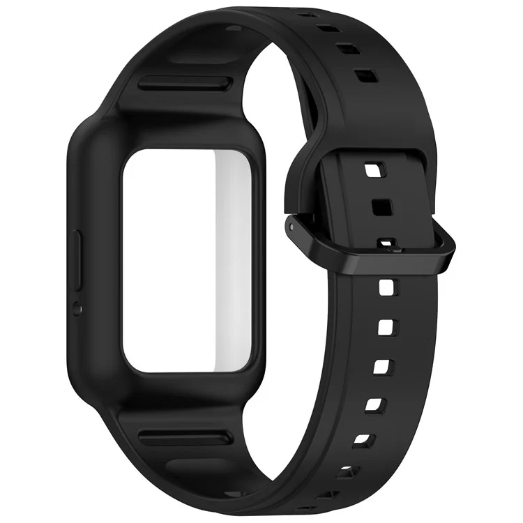 Para Huawei Band 7 / Band 8 / Band 8 NFC / Band 9 / Band 9 NFC Pulseira de Silicone Integrada Capa do Relógio Substituição Pulseira - Preto
