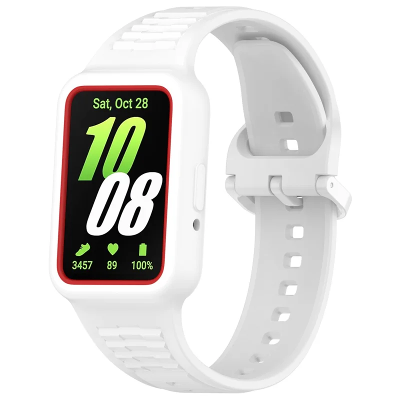 Für Huawei Band 7 / Band 8 / Band 8 NFC / Band 9 / Band 9 NFC integrierte Silikon-Armbanduhr-Gehäuse-Ersatzarmband - Weiß