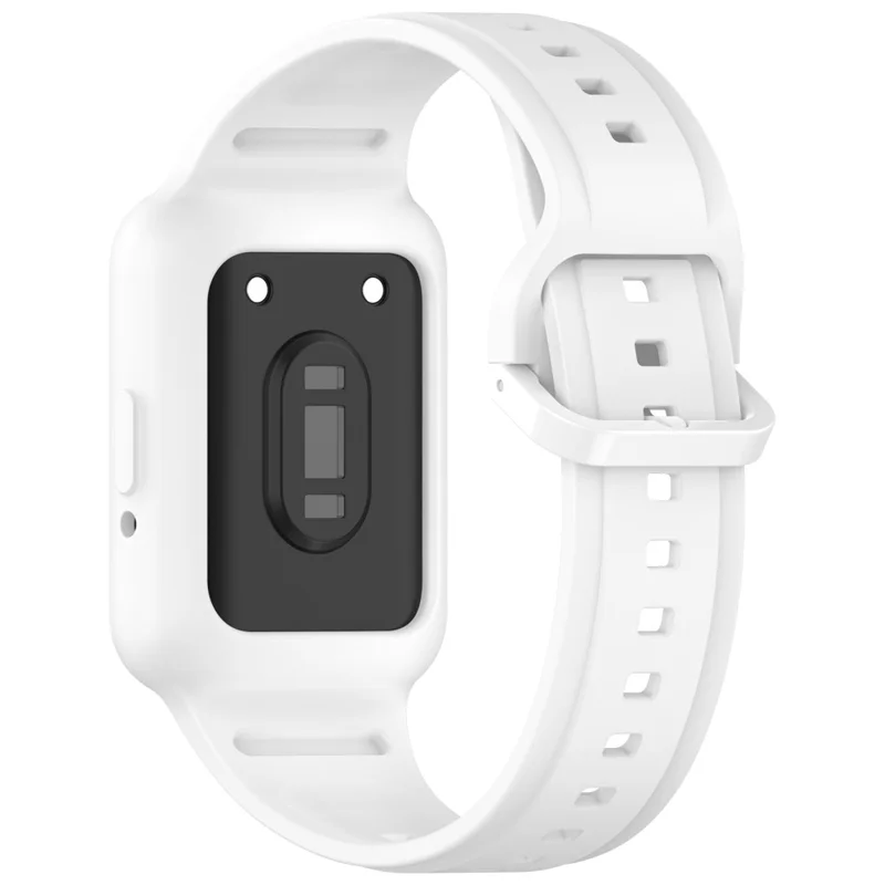 Für Huawei Band 7 / Band 8 / Band 8 NFC / Band 9 / Band 9 NFC integrierte Silikon-Armbanduhr-Gehäuse-Ersatzarmband - Weiß