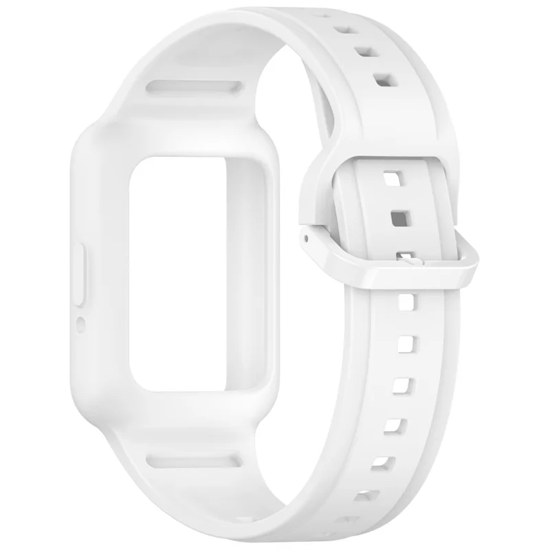 Für Huawei Band 7 / Band 8 / Band 8 NFC / Band 9 / Band 9 NFC integrierte Silikon-Armbanduhr-Gehäuse-Ersatzarmband - Weiß