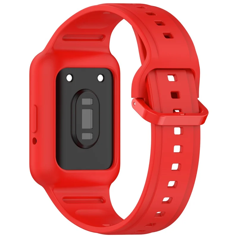For Huawei Band 7 / Band 8 / Band 8 NFC / Band 9 / Band 9 NFC Integrated Silicone Strap Watch Case Replacement Wrist Band - Red