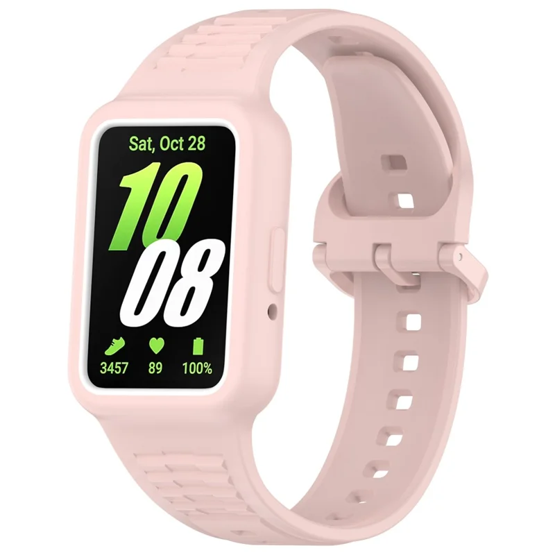 Für Huawei Band 7 / Band 8 / Band 8 NFC / Band 9 / Band 9 NFC Integrierter Silikonarmband-Uhrengehäuse-Ersatzarmband - Hellrosa