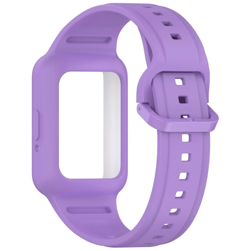 For Huawei Band 7 / Band 8 / Band 8 NFC / Band 9 / Band 9 NFC Integrated Silicone Strap Watch Case Replacement Wrist Band - Purple