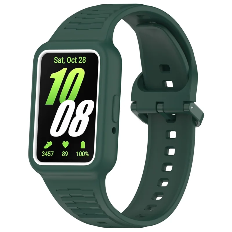 For Honor Band 9 Silicone Watch Band Wrist Strap with Watch Case - Midnight Green