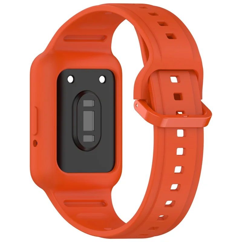 For Honor Band 9 Silicone Watch Band Wrist Strap with Watch Case - Orange