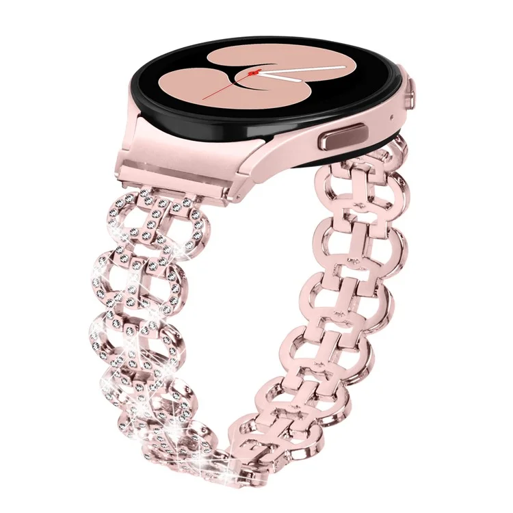 Para Samsung Galaxy Watch6 40mm 44mm / Watch6 Classic 43mm 47mm Adornos de Strass Forma de Calabaza Banda de Reloj Aleación Correa - Rosa