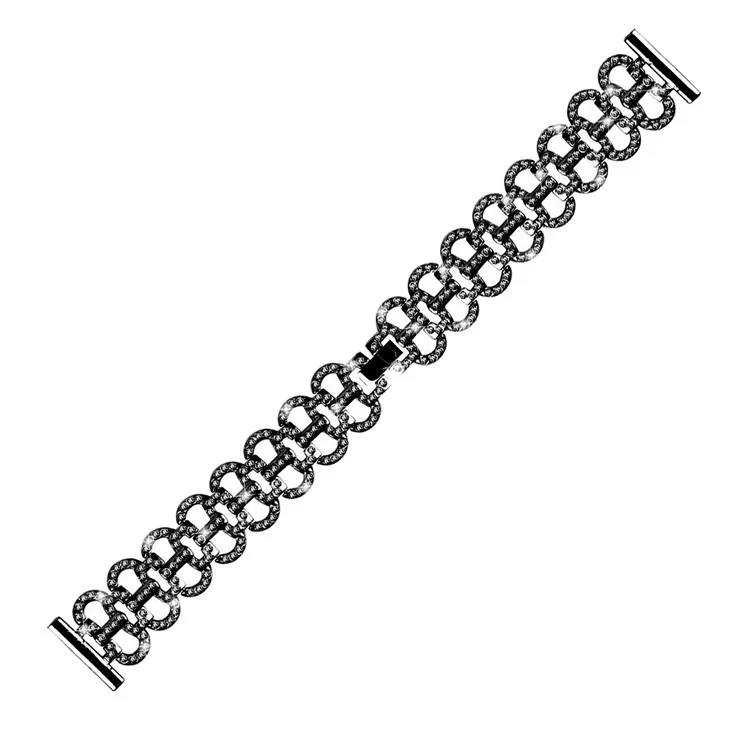 Für Huami Amazfit Youth Edition 20mm Armband Rhinestones Decor Kürbis Form Legierung Riemen - Schwarz