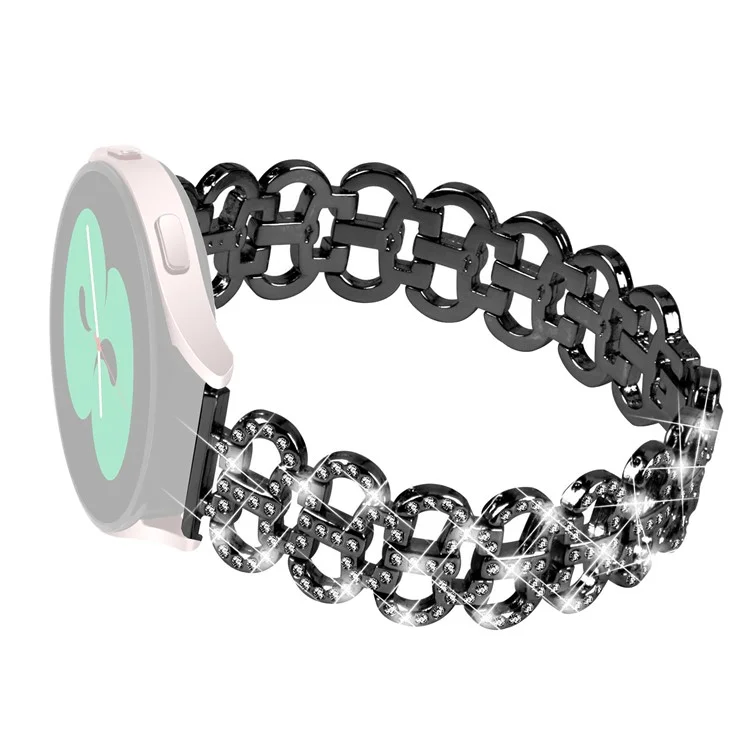 Für Huami Amazfit Youth Edition 20mm Armband Rhinestones Decor Kürbis Form Legierung Riemen - Schwarz
