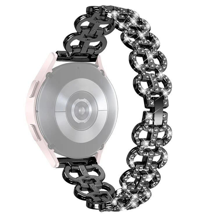 Für Huami Amazfit Youth Edition 20mm Armband Rhinestones Decor Kürbis Form Legierung Riemen - Schwarz