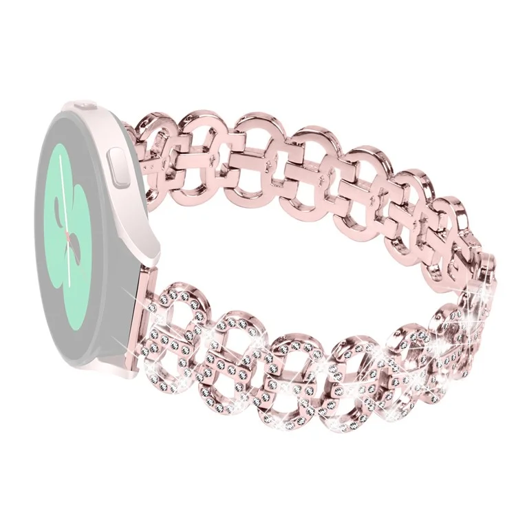 Para Huami Amazfit Bip 1S Gourd Shape Watch Band Rhinestones Decor Alloy Strap - Pink