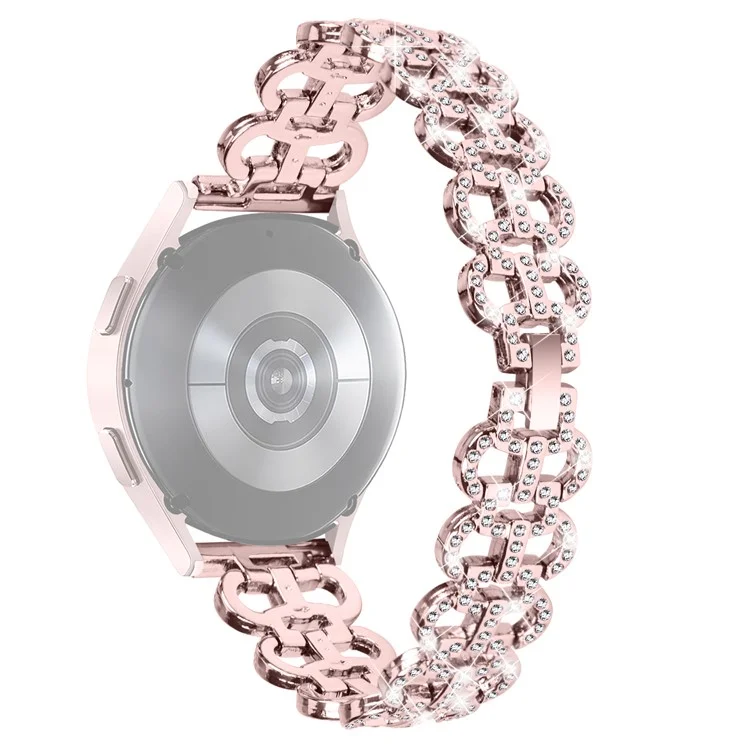 Para Huami Amazfit Bip 1S Gourd Shape Watch Band Rhinestones Decor Alloy Strap - Pink