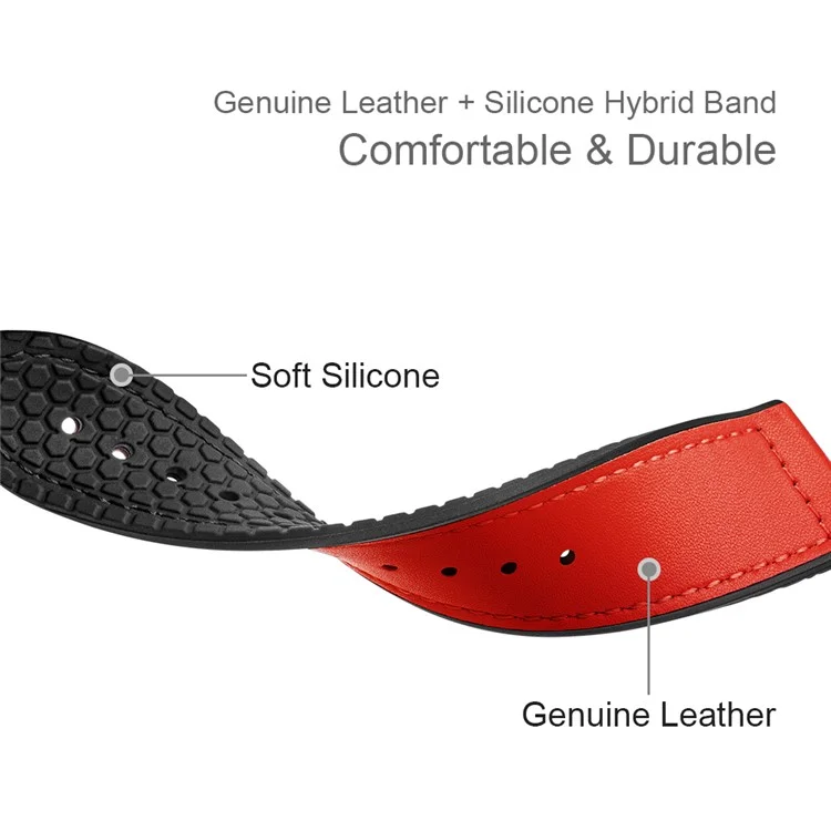 Sangle de Montre en Silicone en Cuir Supérieur de 22 mm Pour Huawei Watch GT 2 Pro 46mm - Rouge